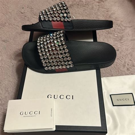 gucci bling slides|gucci slides women's.